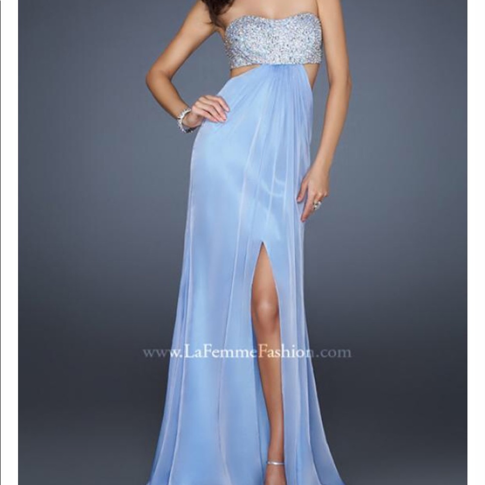 La Femme 16291 long dress periwinkle sz 00